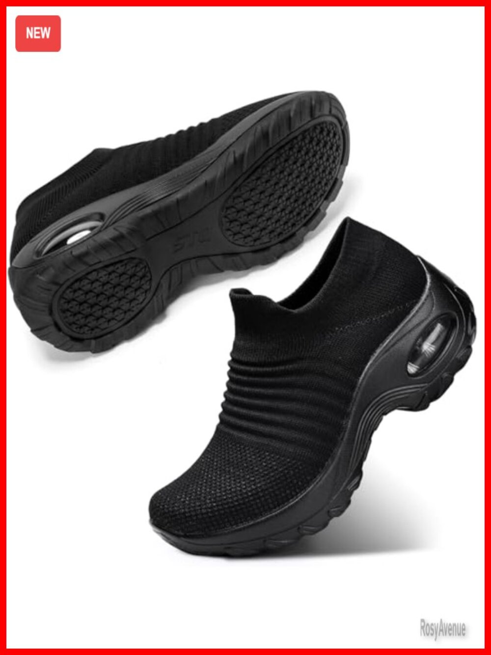 Women's Knit Walking Sneakers Slip On Comfortable Nursing Work Shoes